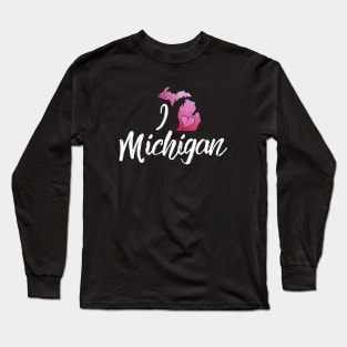 I Love Michigan Long Sleeve T-Shirt